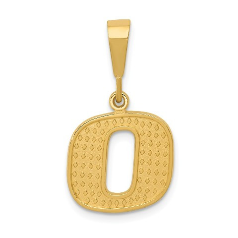 14K Yellow Gold Initial Letter O Charm Pendant - (A86-752)